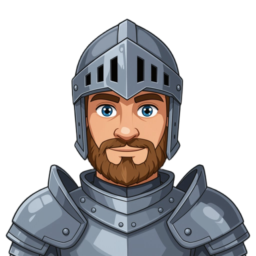 a knight in a man's armor