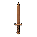 wooden sword with string bind on the handguard 