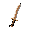 wooden sword with string bind on the handguard 
