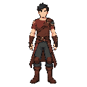 rpg male hero with black hair and no weapon