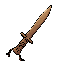 wooden sword with string bind on the handguard 
