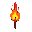 uma espada elemental grande do fogo, com lâmina em tons de vermelho, laranja e amarelo, aparência incandescente e visual simples no padrão vanilla.