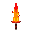uma espada elemental em forma de espada grande do fogo, com lâmina em tons de vermelho, laranja e amarelo, aparência incandescente e visual simples no padrão vanilla.