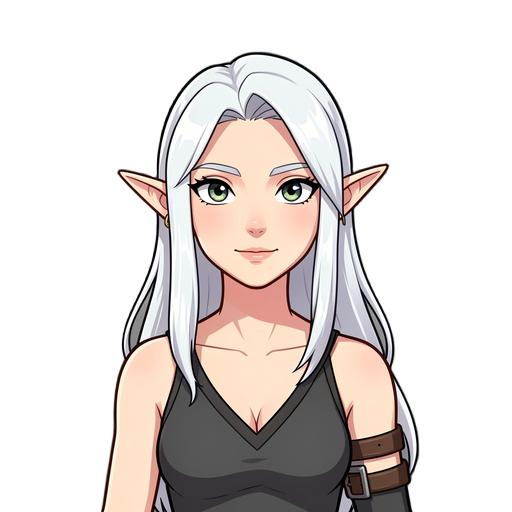 female elf with white hair