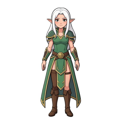 female elf with white hair