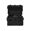 front view black open gun crate