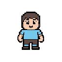 create a retro 2d 8-bit character with a sprite size of 93x108.  example theme from the game pico park.