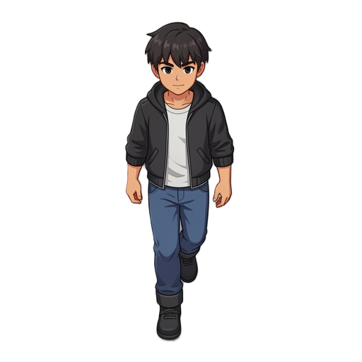 make de character walking to left side in loop