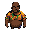 a black man with glasses, bald, he is a portuguese teacher, he has no beard and a belly.