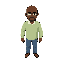 a black man with glasses, bald, he is a portuguese teacher.