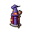 a mage with a hat and a staff lonely