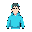 gere uma rapaz branco de moleton azul ciano com toca no moleton cabelo com luzes 32 x 32