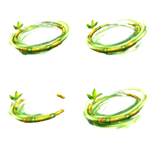 ini adalah gambar particle bamboo_swing  untuk merepresentasikan efek ulti hero akai dari mobile legend, particle ini dipanggil ketika ulti dan sekejap menghilang dalam 0.2 detik, memiliki 4 frame, selama ulti berlangsung partikel ini akan terus dipanggil