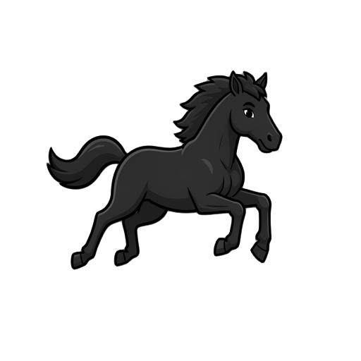black-horse running and jumping