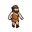 a cave man pixle art walking towards right 