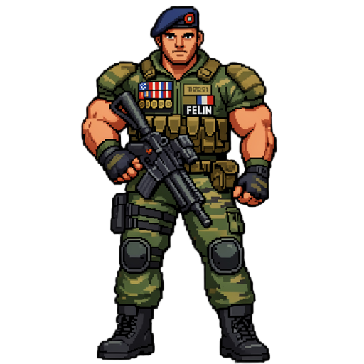 pixelated soldier snes style 90