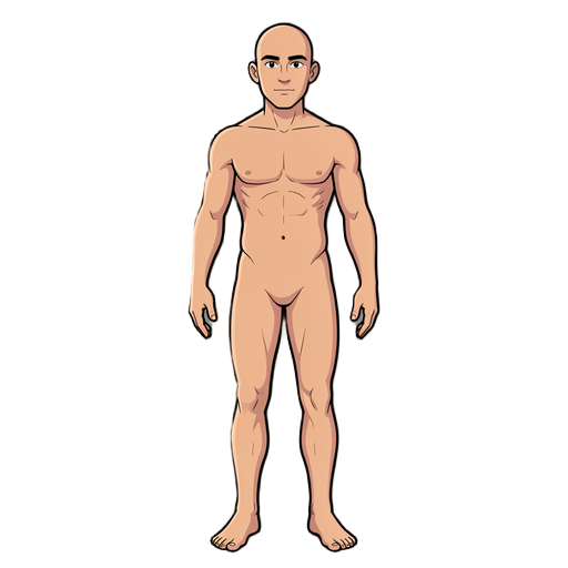 naked human male with hairless to be used in game engine