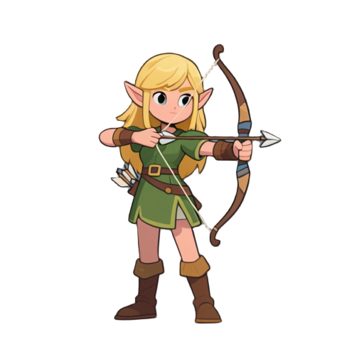 blonde girl elf archer