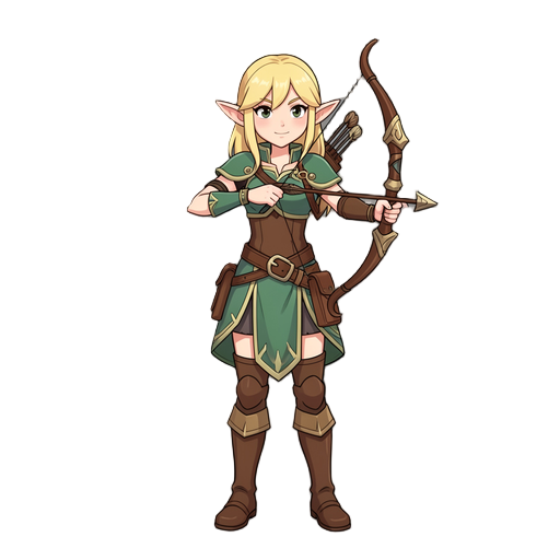 blonde girl elf archer