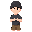 a young thief boy with a black beanie, dark t-shirt, and brown shorts, he is barefood and holds a smartphone