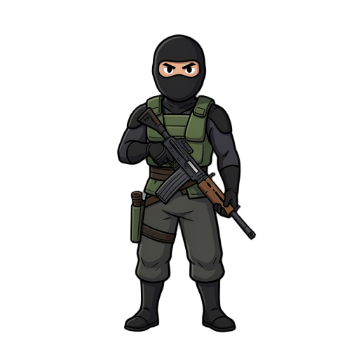 a ninja with gun