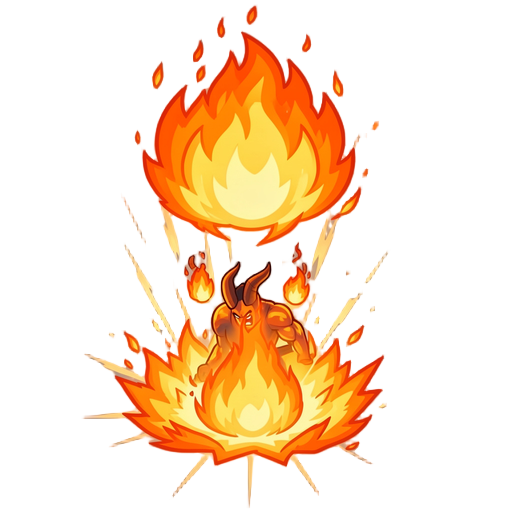 make him merge the two fireballs above him into one big fireball. then make him throw it downwards and the fireball explodes
