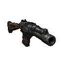 fps shotgun, doom style, first-person view, weapon facing forward toward the viewer, slight horizontal angle showing one side of the weapon, centered perspective, subtle 3/4 view, foreshortening effect, barrel pointing outward, dark gritty metal, worn tex