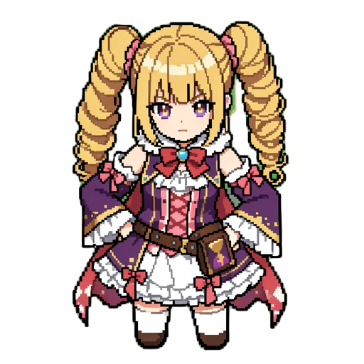 deixe o personagem de referencia em pixel, sem fundo ou com fundo verde
