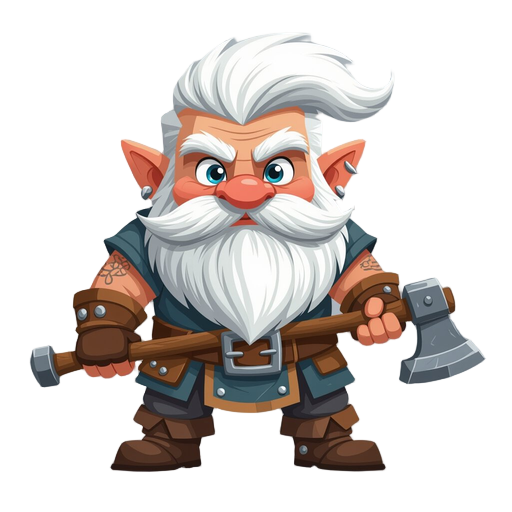 blacksmith dwarf with white hairs 