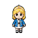 a little princess blonde with blue jacket 