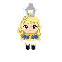 a little princess blonde with blue jacket 