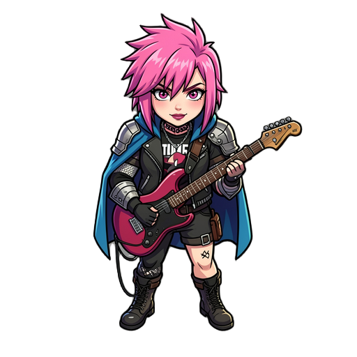 punk girl musician pink hair young beautiful 