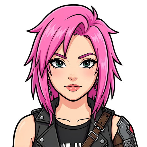 punk girl musician pink hair young beautiful 