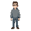 character of a male programmer with glasses,hoodie