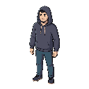 male programmer in hoodies