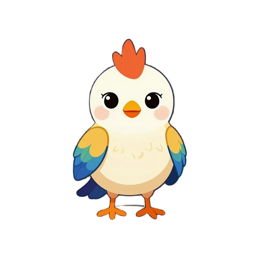a magical bird with colorfulfeathers
