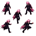 walking, running, and jumping animations in the style of castlevania: symphony of the night.