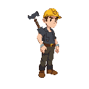 miner, side view, fullbody standing