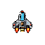 8bit galaga style topdown space ship, flat, no outline