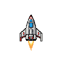 8bit galaga style topdown space ship, flat, no outline