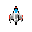 8bit galaga style topdown space ship, no dark outline