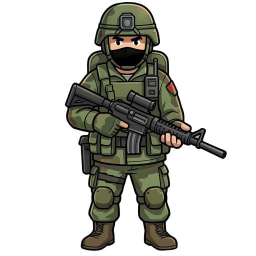 military soldier with gun (shoot)