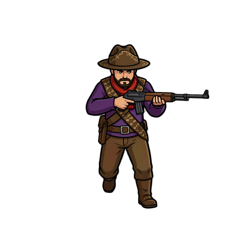 quero que fac essa sprite se mover estilo red dead 2 na horizontal tipo um jogo de plataforma run and gun