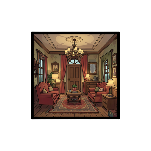 metroidvania 1940's house interior