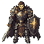 dere uma variação desse sprite com uma armadura com mais detalhes de armadura gotica