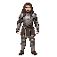 knight/warrior without armor or helmet long hair and a little bloody