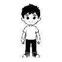kid boy black and white