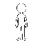 stickman character, side view, idle stance, game sprite, simple lines, black and white, clean outline, no background