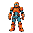 fun robot robber comics style teenager bright colors brutal quads