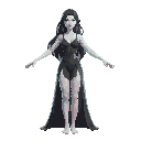 mysterious woman, partially translucent skin, shifting textures, surreal, 3d character, ethereal light, t-pose